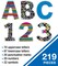 Carson Dellosa 219-Piece Chalkboard Cutout Letters, 4" Colorful Upper and Lowercase Alphabet, Numbers, Punctuation, and Symbols for Bulletin Board, Posterboard, Party, and Classroom Decor